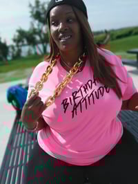 Image 1 of BIRTHDAY ATTITUDE Pink and black tshirt