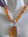 Image of ORANGE RECTANGULAR PENDANT NECKLACE SET