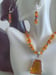 Image of ORANGE RECTANGULAR PENDANT NECKLACE SET