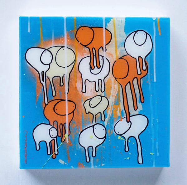 Image of Raining Cows, “CITRUS DROP” 12”X12” 2019  