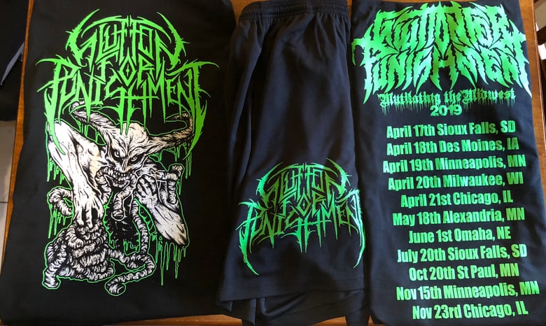 Image of Glutton for Punishment “Mutilating the Midwest 2019” T Shirt