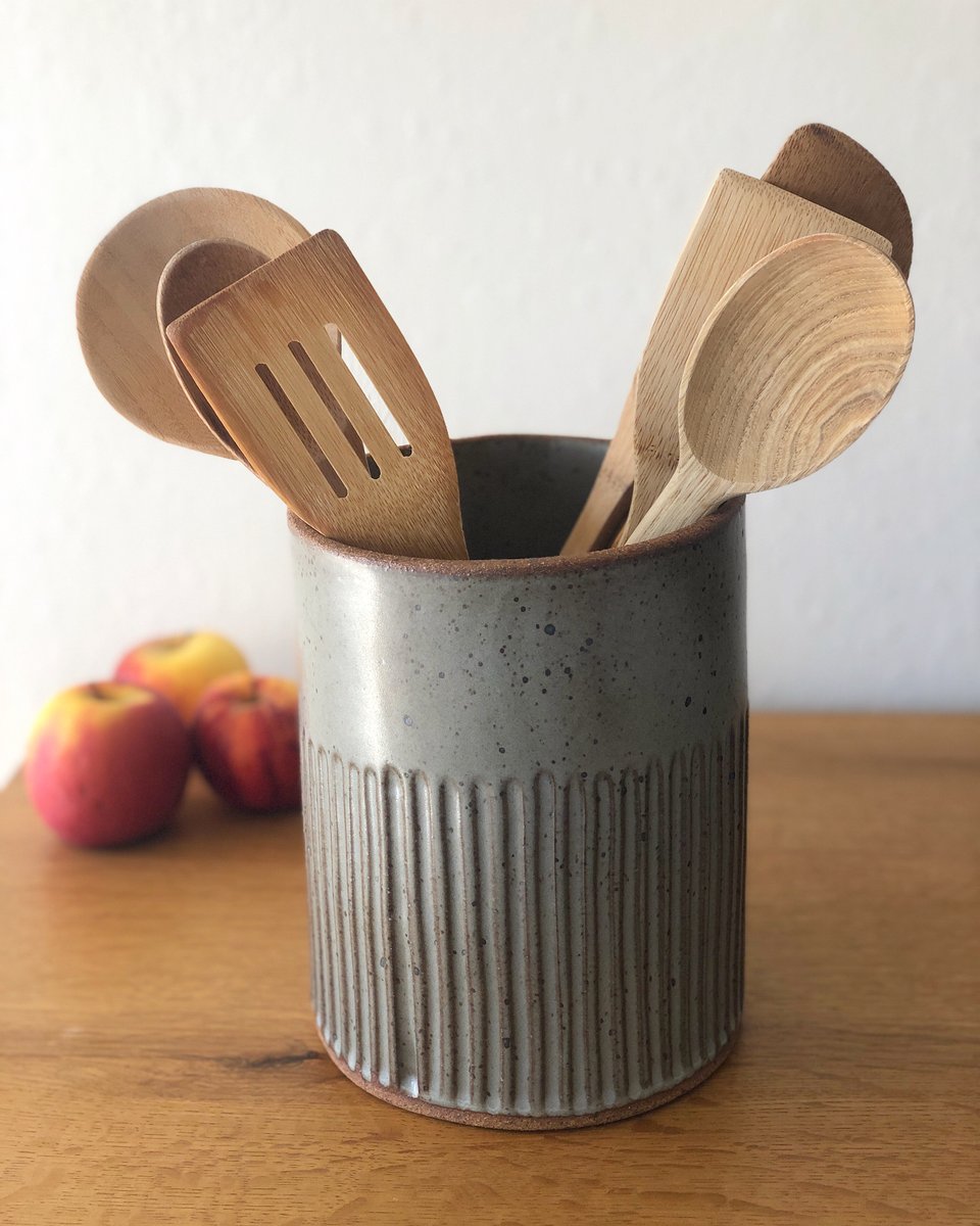 Grey Utensil Holder danvalber · pottery