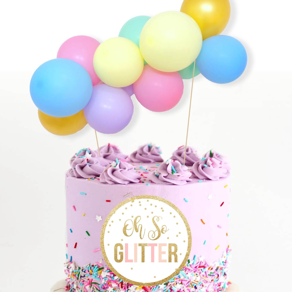 Image of Mini Balloon Cake Garland - Pastel Rainbow