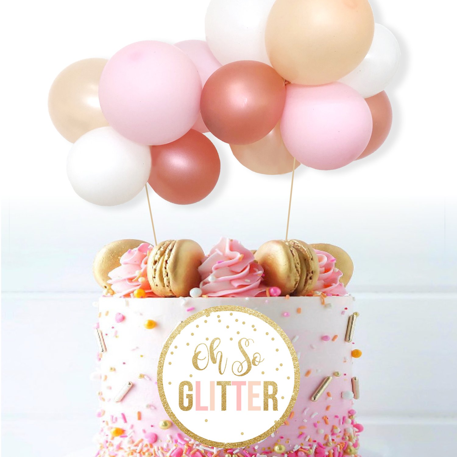 Image of Mini Balloon Cake Garland - Rose Gold