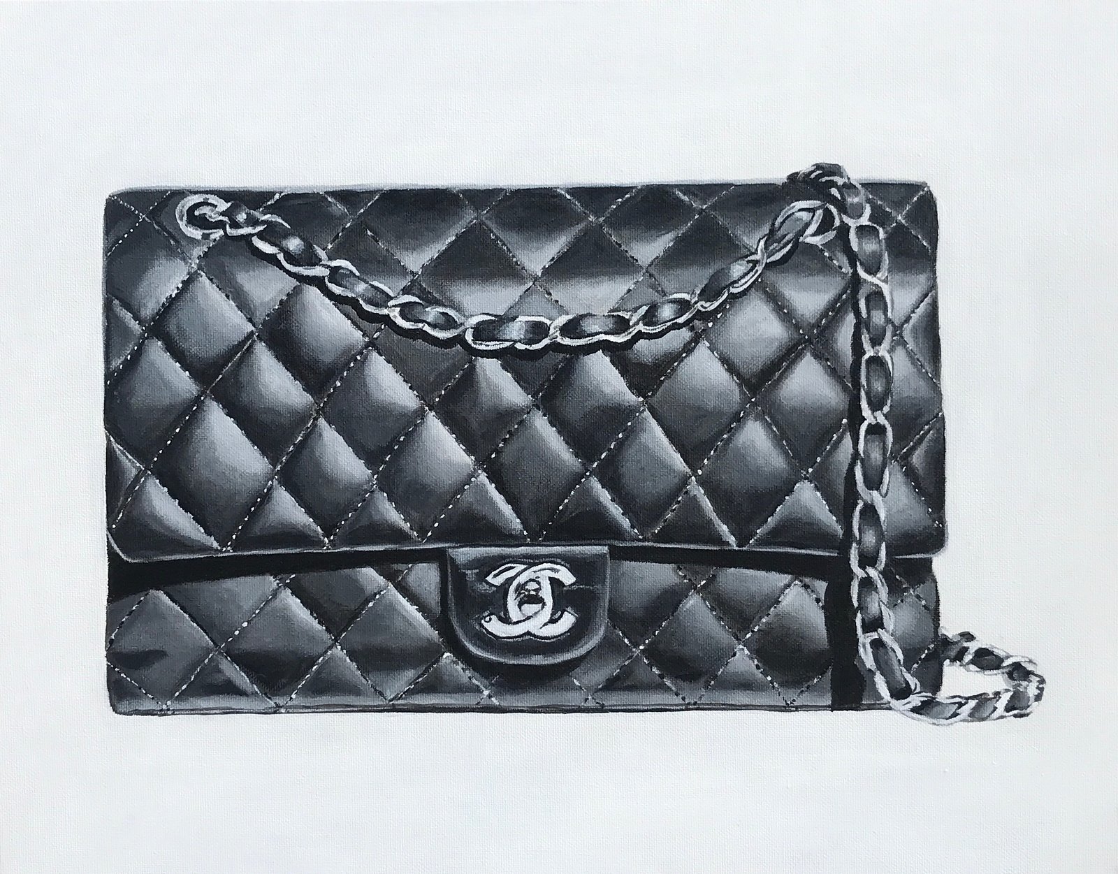 chanel bag painting