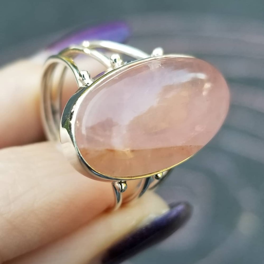 Image of Love Light - Rose Quartz Ring in Sterling  (Every One Collection)