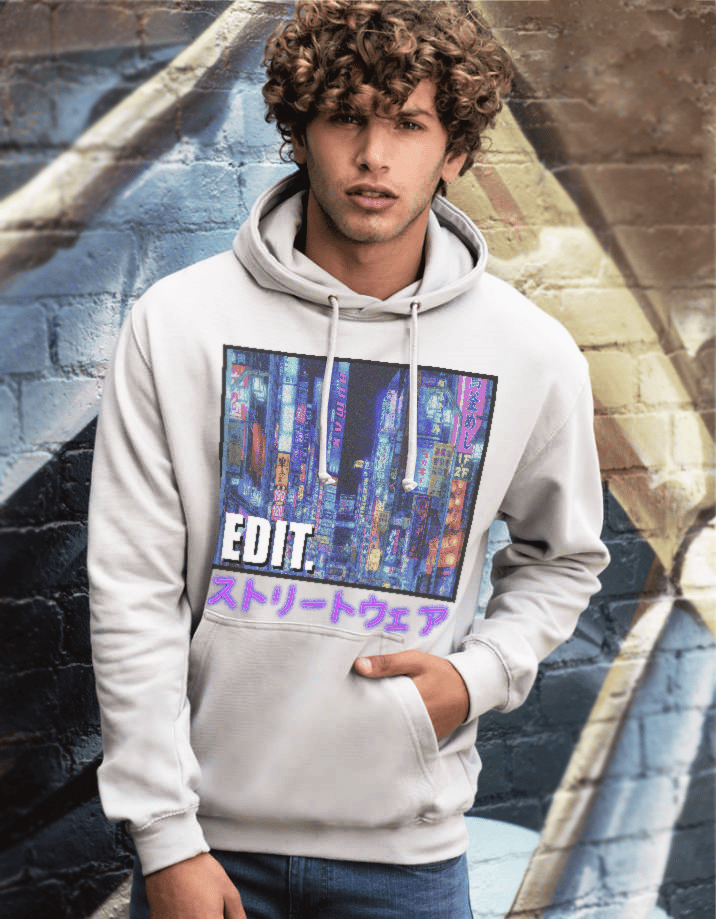 Image of EDIT. 'Tokyo Nights' Hoodie - White