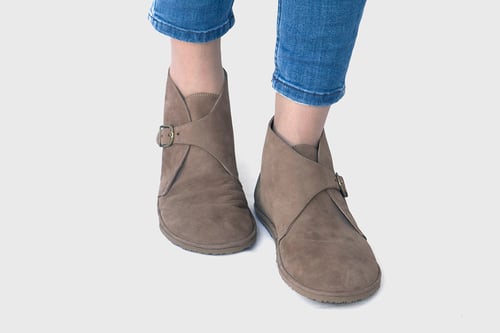 Image of Mono - Monk boots in Taupe Nubuck