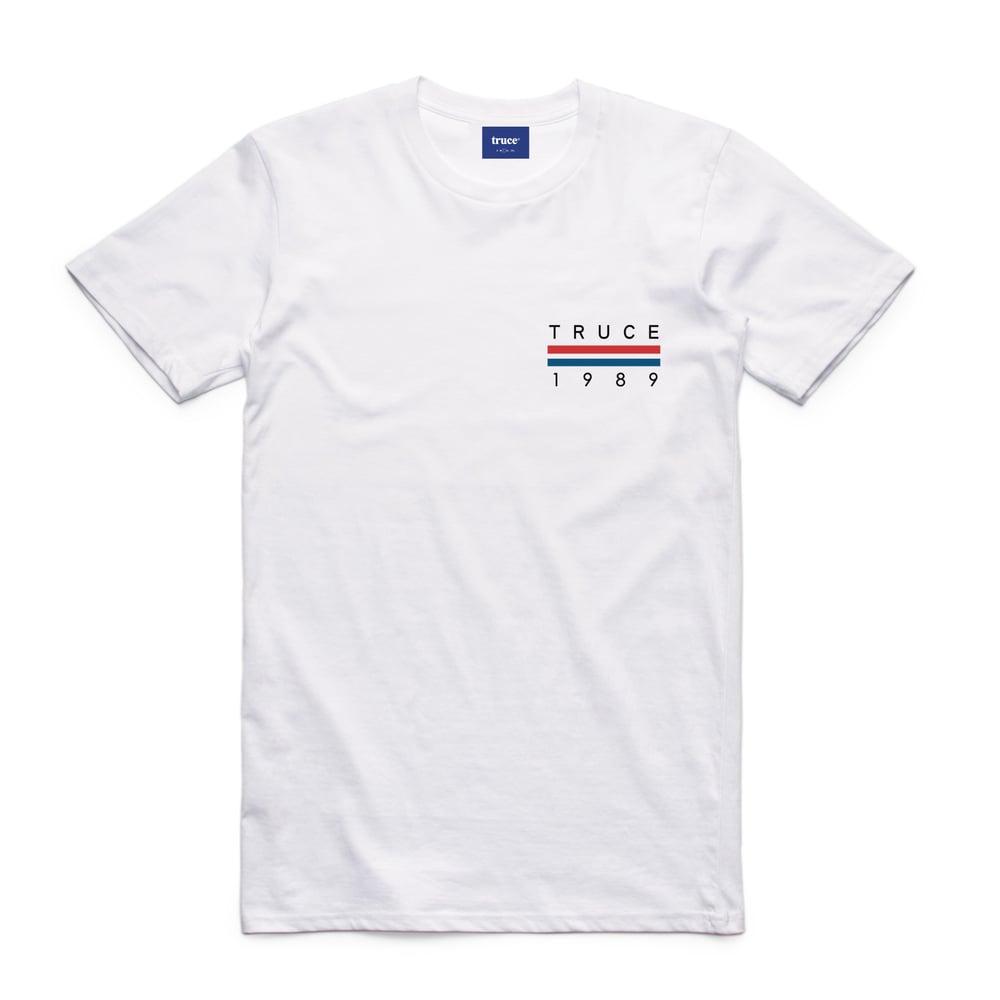 Image of TRI STRIPE TEE - WHITE