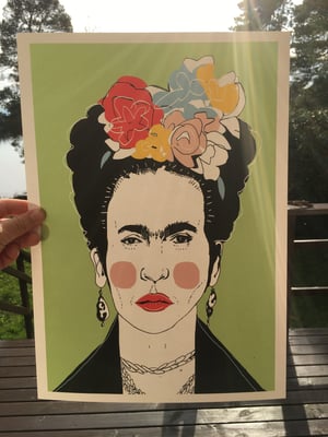 Image of Frida Kahlo grønn