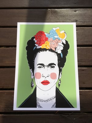 Image of Frida Kahlo grønn