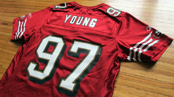 Image of Vintage Women's 49ers Bryant Young Jersey by Reebok
