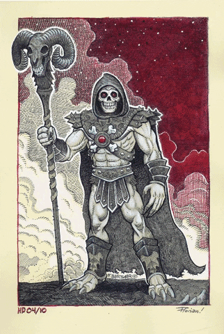 Image of "Evil Lord Of Destruction"  hand-painted print.