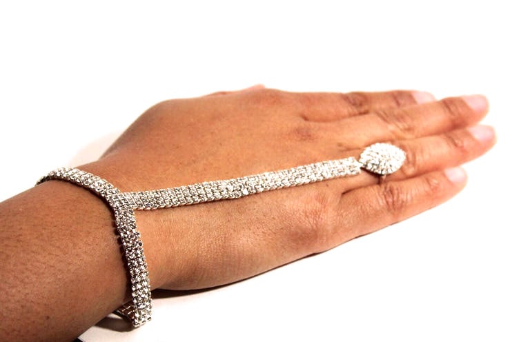 Image of Rhinestone Bracelet Ring