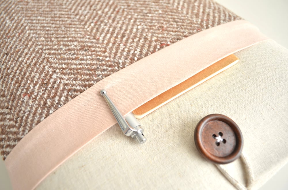Image of Herringbone + Pink Laptop, eReader, iPad Sleeve Case