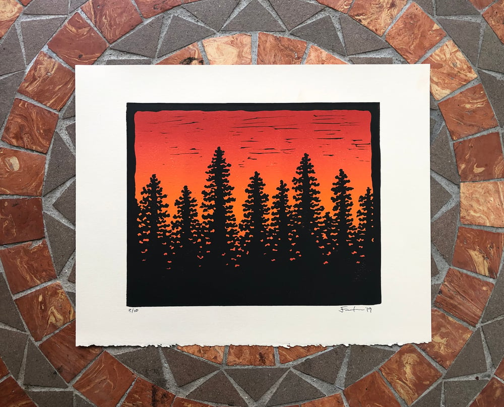 Image of Tree line silhouette prints