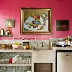 Image of Mid-century, Large French Painting, 'Pears and Grapes.'