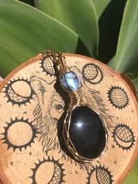 Obsidian//Rainbow Moonstone