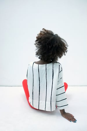 Image of PAINTED STRIPE Top - White (originally $128) Size S