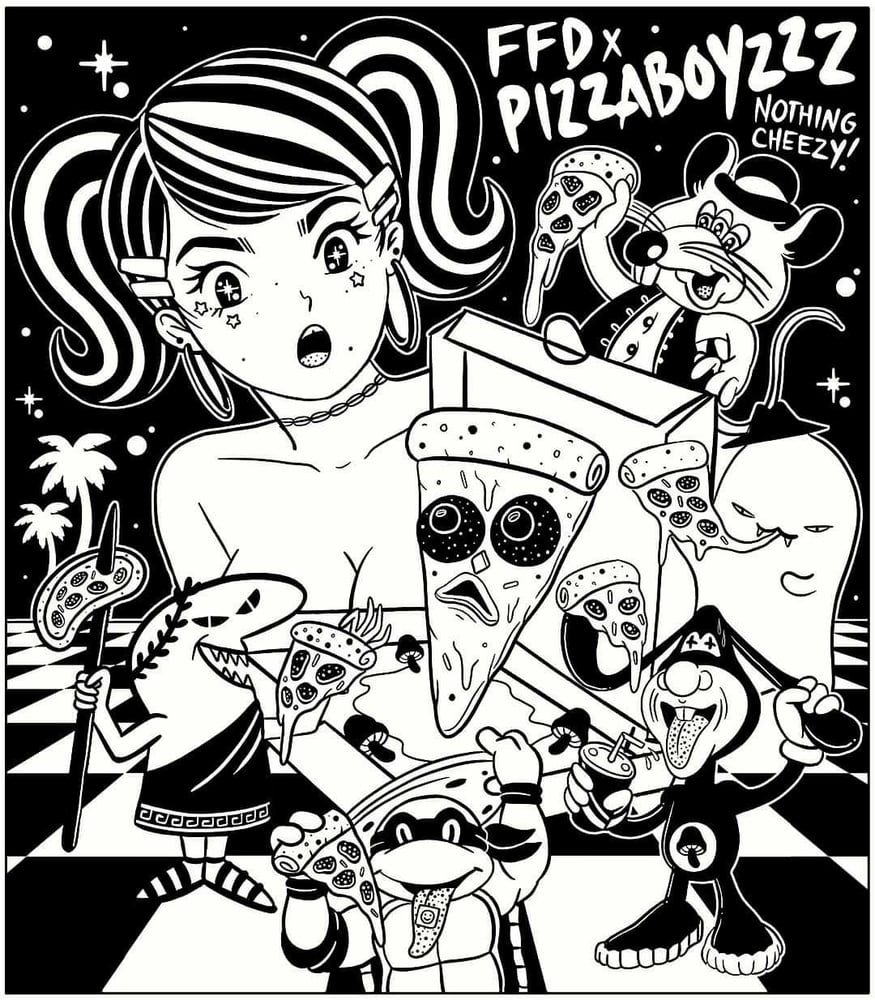 Image of Future fantasy Delight X Pizzaboyzzz lapel pin collab from #NothingCheezy 