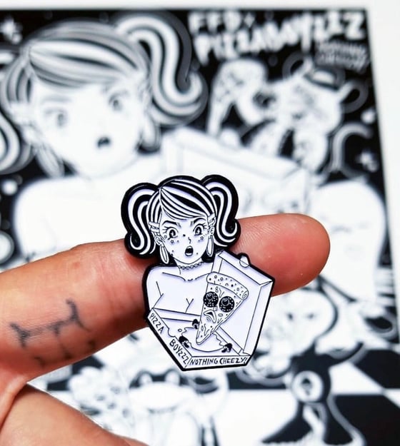 Image of Future fantasy Delight X Pizzaboyzzz lapel pin collab from #NothingCheezy 