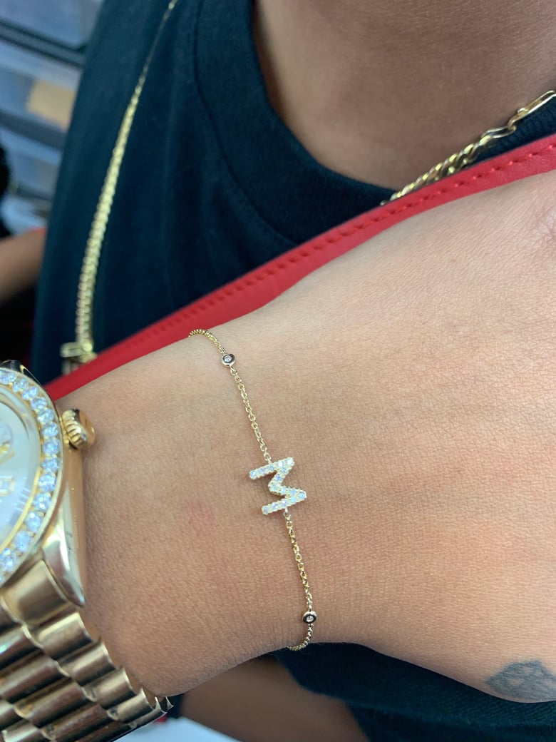 Image of Diamond initial bracelet (pls add initial in Sellers Notes)