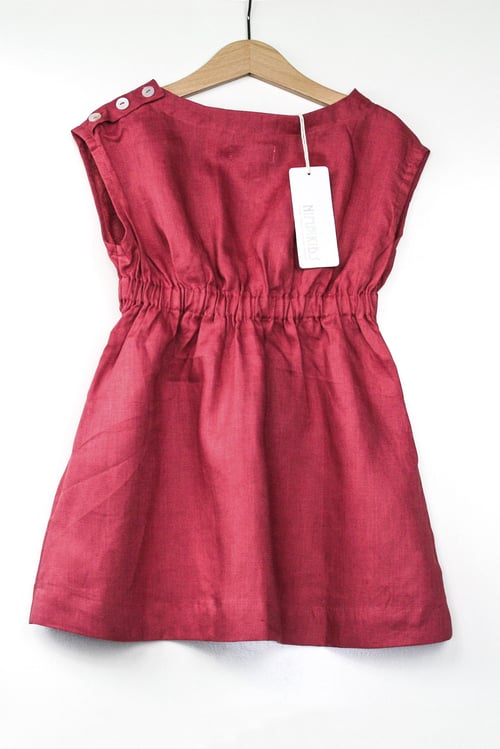 Image of Vintage Lola Linen Dress - Rhubarb