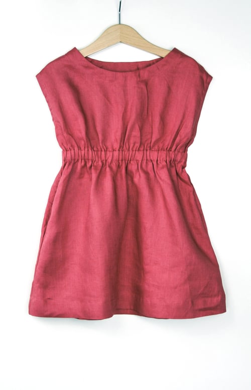 Image of Vintage Lola Linen Dress - Rhubarb