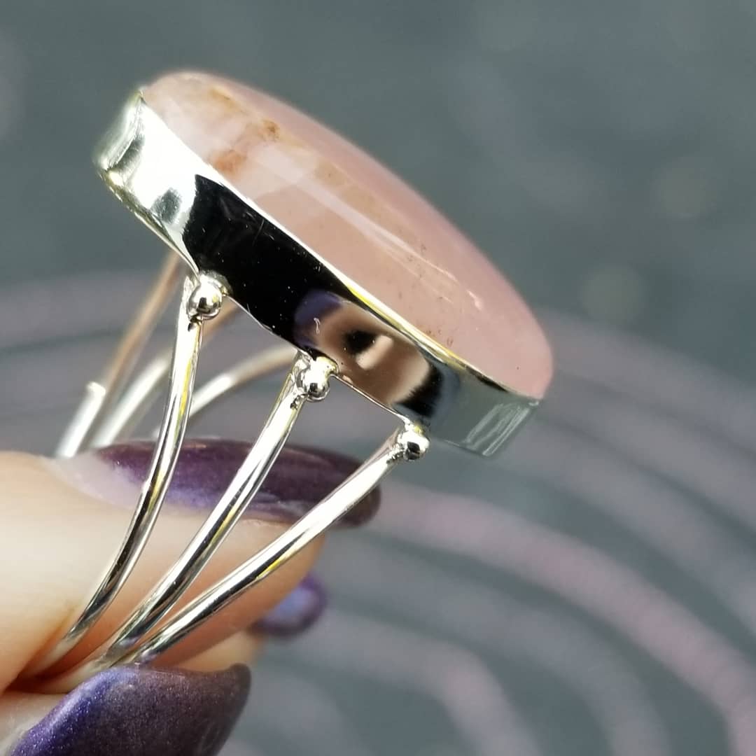 Image of Love Light - Rose Quartz Ring in Sterling