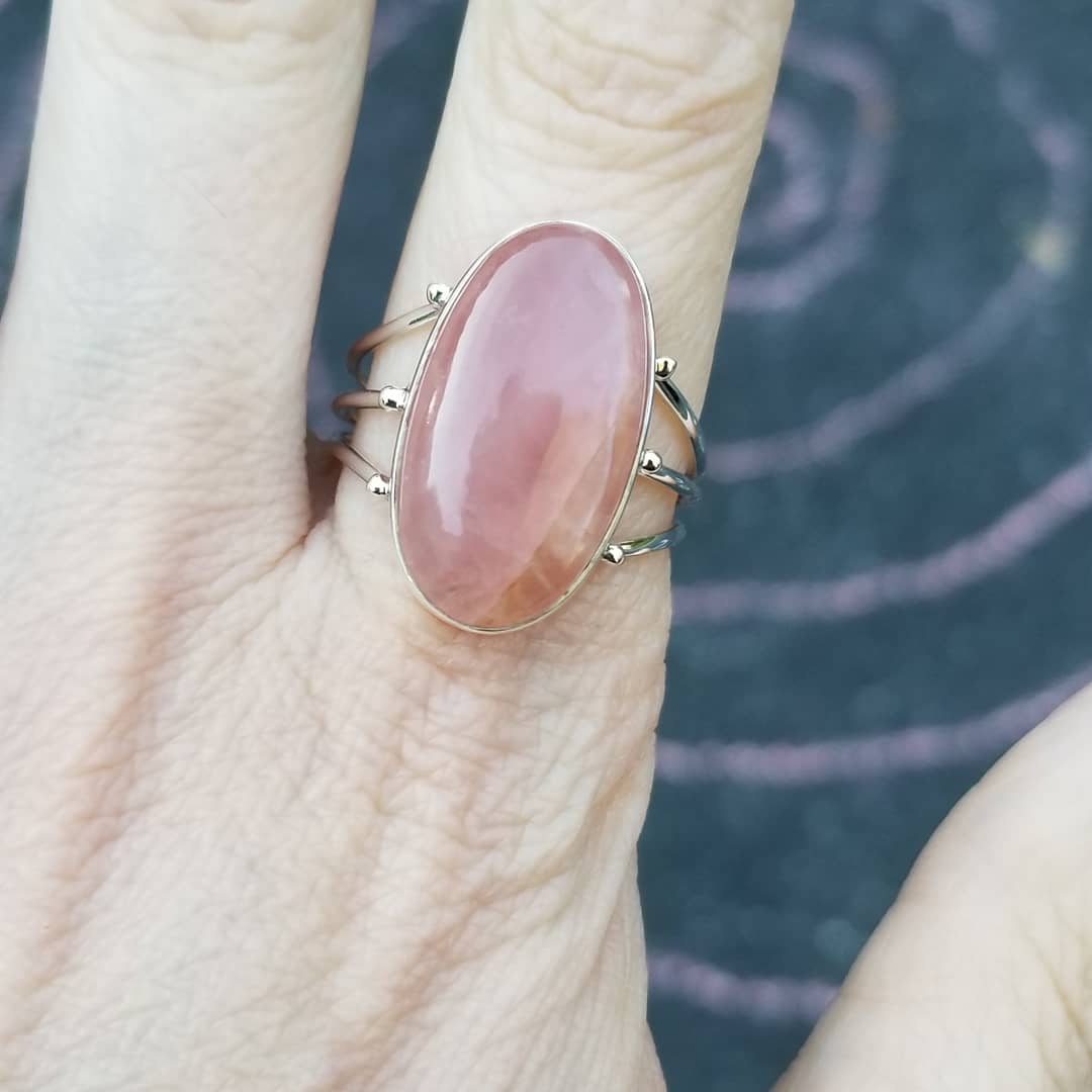 Image of Love Light - Rose Quartz Ring in Sterling