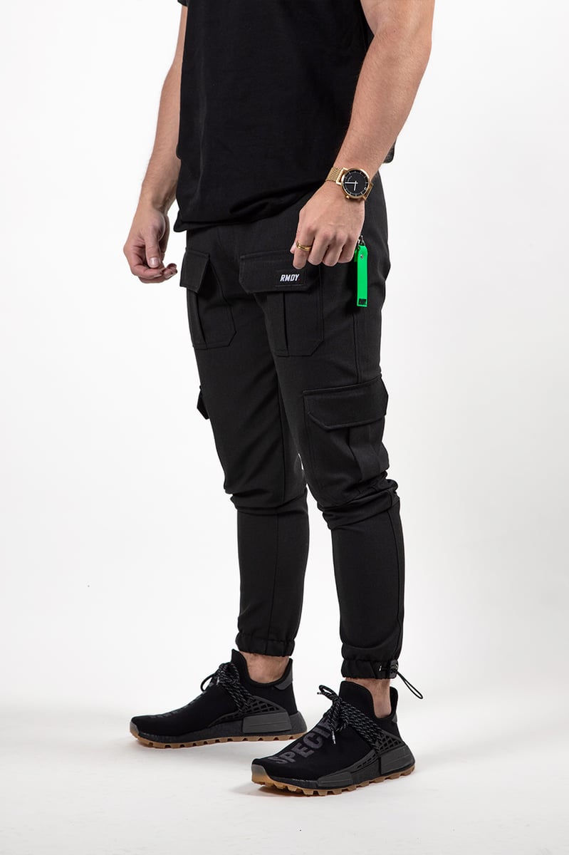 Black Fitted Cargo Pants | RMDY Clothing