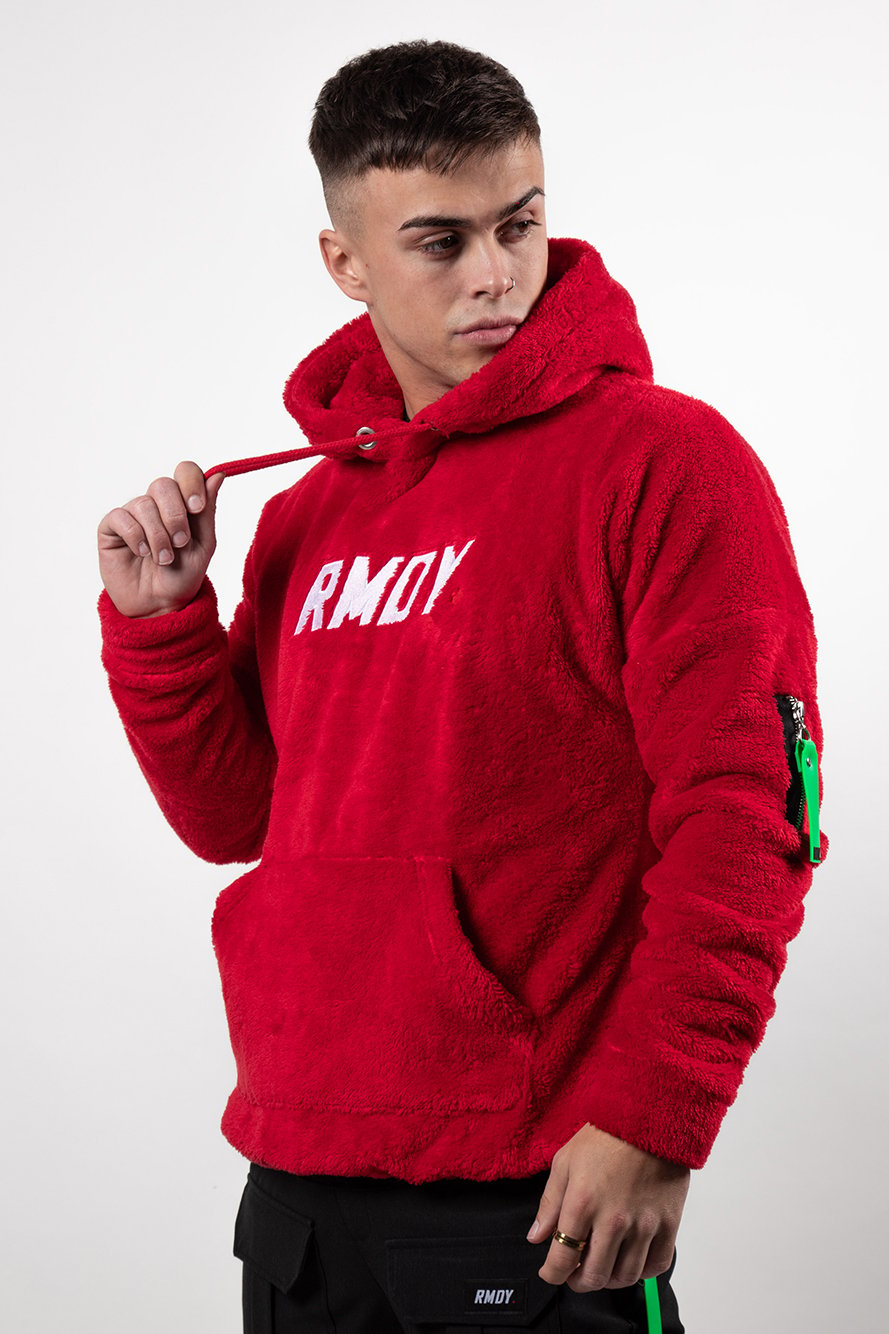 red teddy hoodie