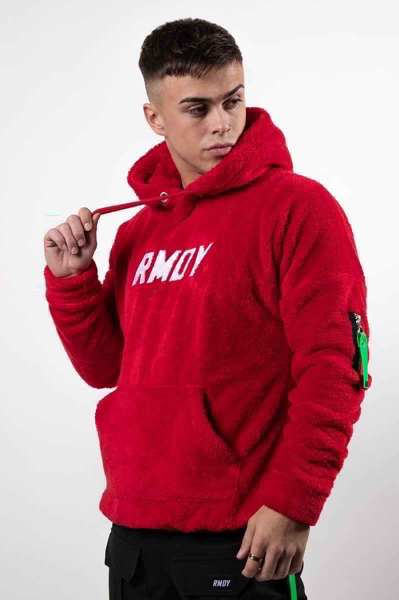 Teddy Fleece Red Hoodie RMDY Clothing - Main Image