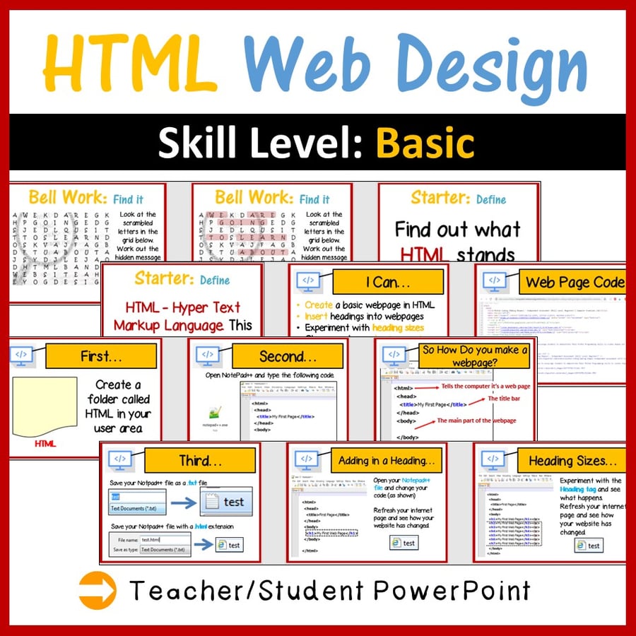 Image of Web Design in HTML Lesson Bundle – An Introduction to the Basics