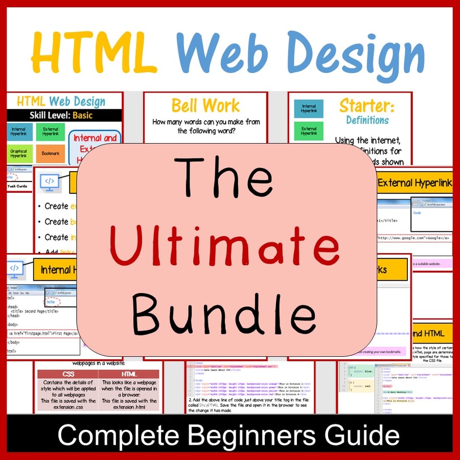 Image of Web Design in HTML & CSS – The Ultimate Lesson Plans Bundle