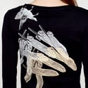 BlackFlyingFeather 3/4 Sleeved T