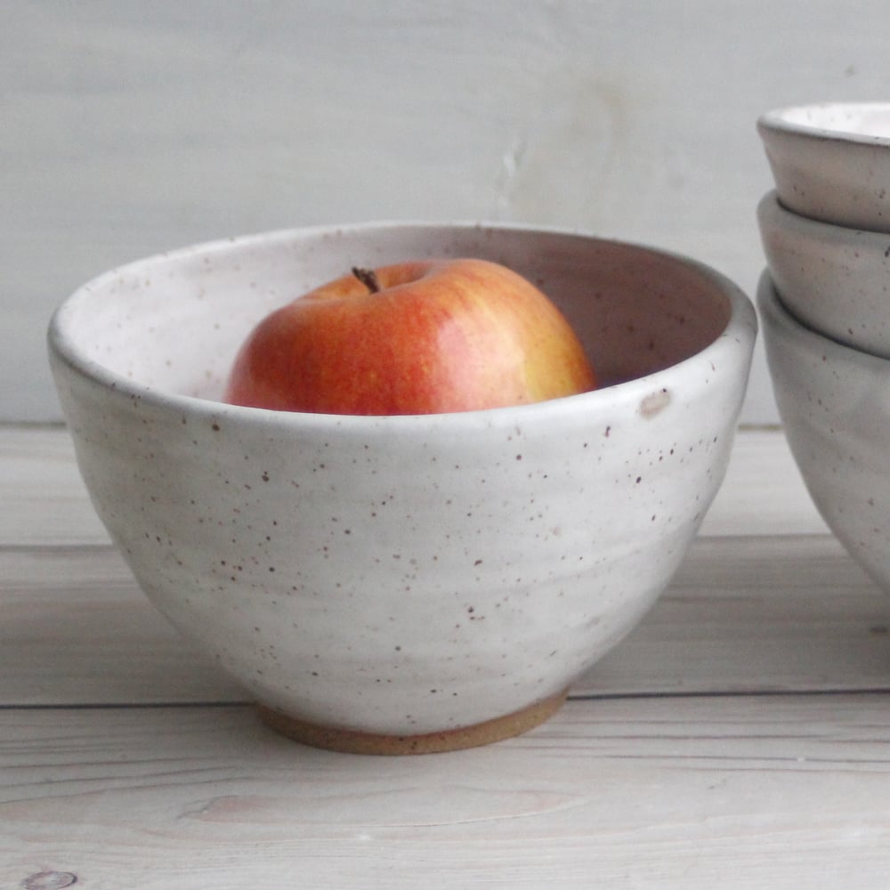 Andover Pottery — Three Small Rustic Prep Bowls in Speckled
