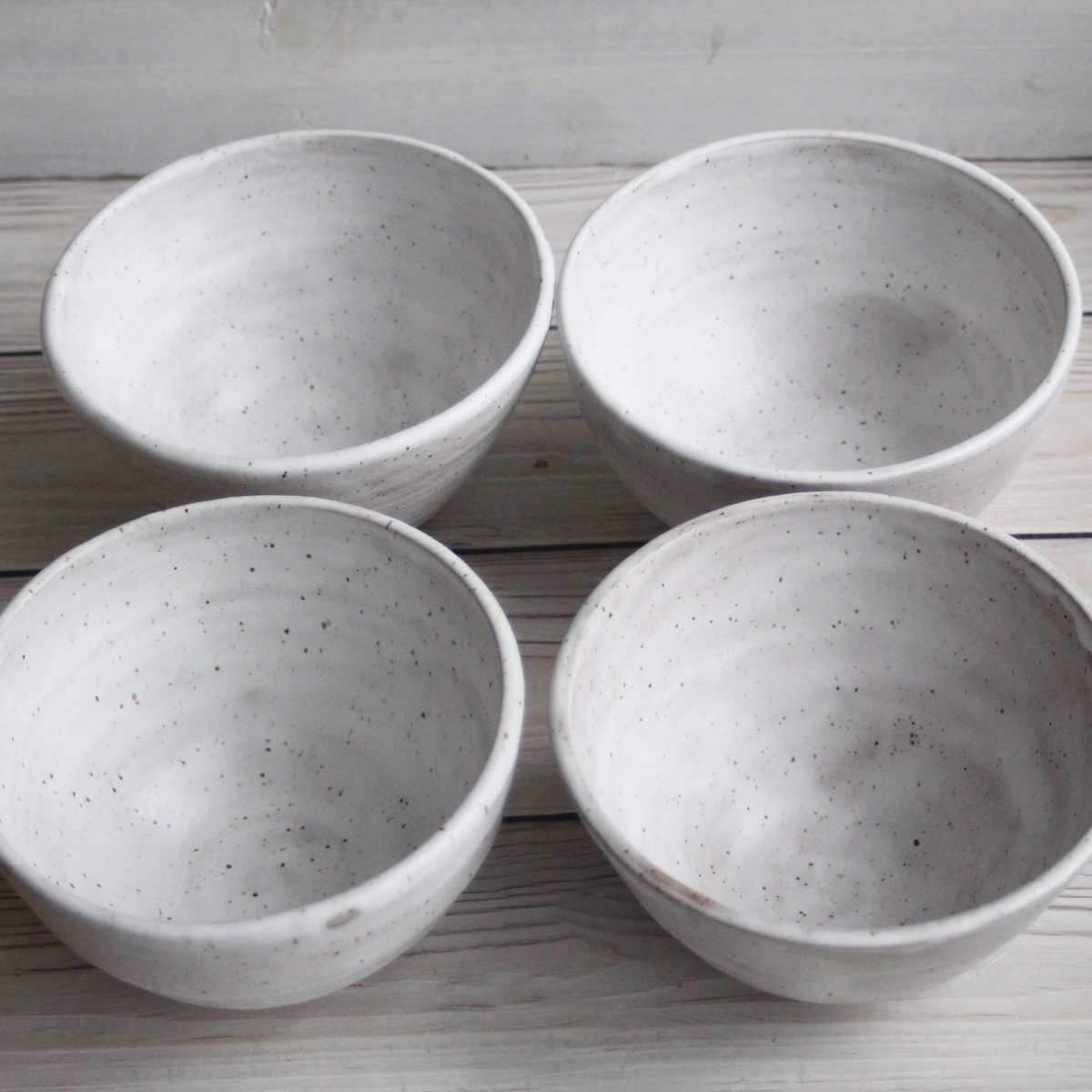 Handmade Ceramic Yarn Bowl, Stoneware Anthracite Gray, Glazed with Beige  White and Black Speckles