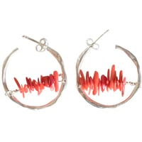 Image 1 of Maggie hoops with coral detail