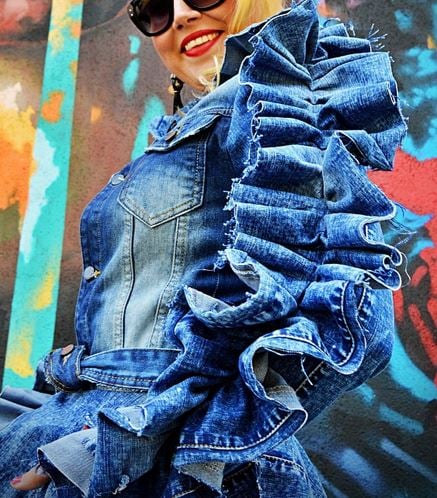 Image of Ribbon In The Sky-Denim Jean Jacket  Custom PrePaid  Order ONLY NO REFUNDS or EXCHANGES,3wk Delivery