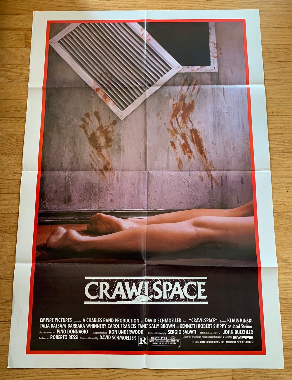 1986 CRAWLSPACE Original U.S. One Sheet Movie Poster