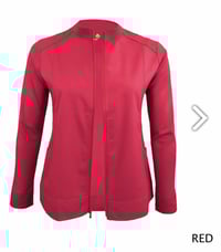 Image 7 of WOMEN’S SOFT STRETCH FRONT ZIP WARM-UP SCRUB JACKET 