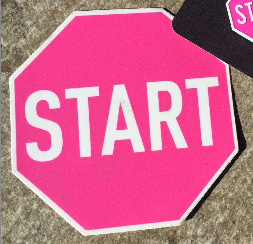 Image of Pink START Sticker (Breast Cancer Action)