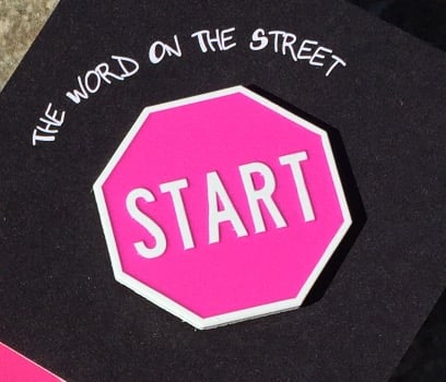 Image of Pink START Pin (for Breast Cancer Action)