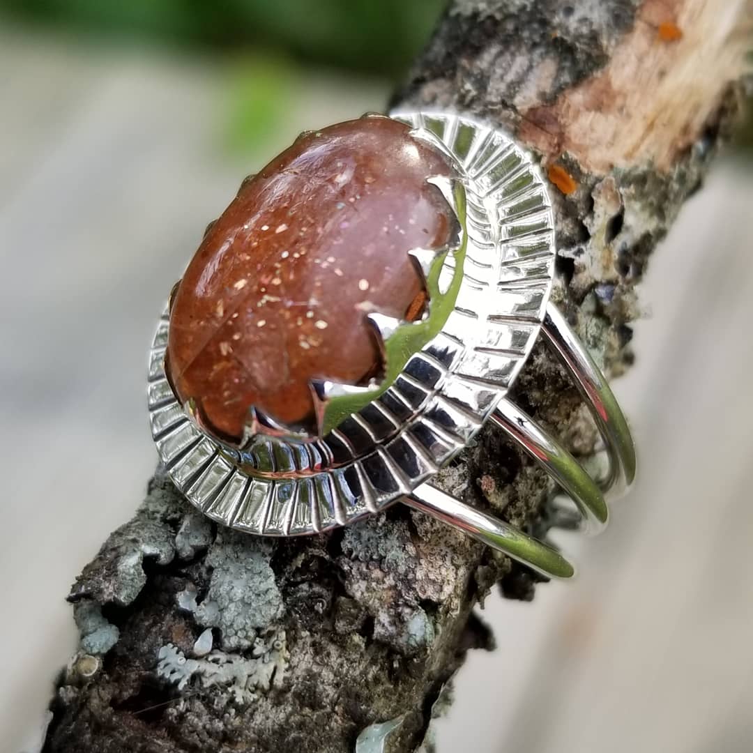 Image of Solara Ring - Sunstone in Sterling 