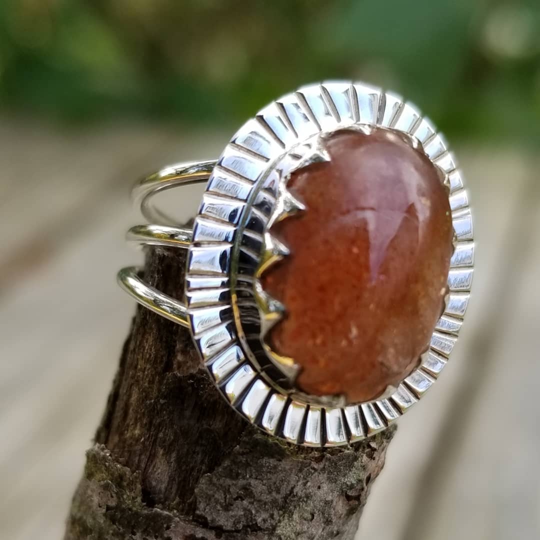 Image of Solara Ring - Sunstone in Sterling 