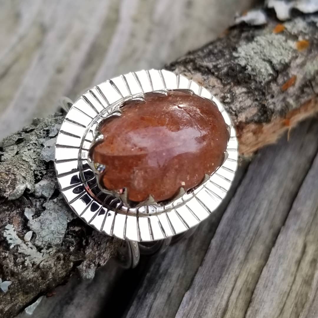 Image of Solara Ring - Sunstone in Sterling 