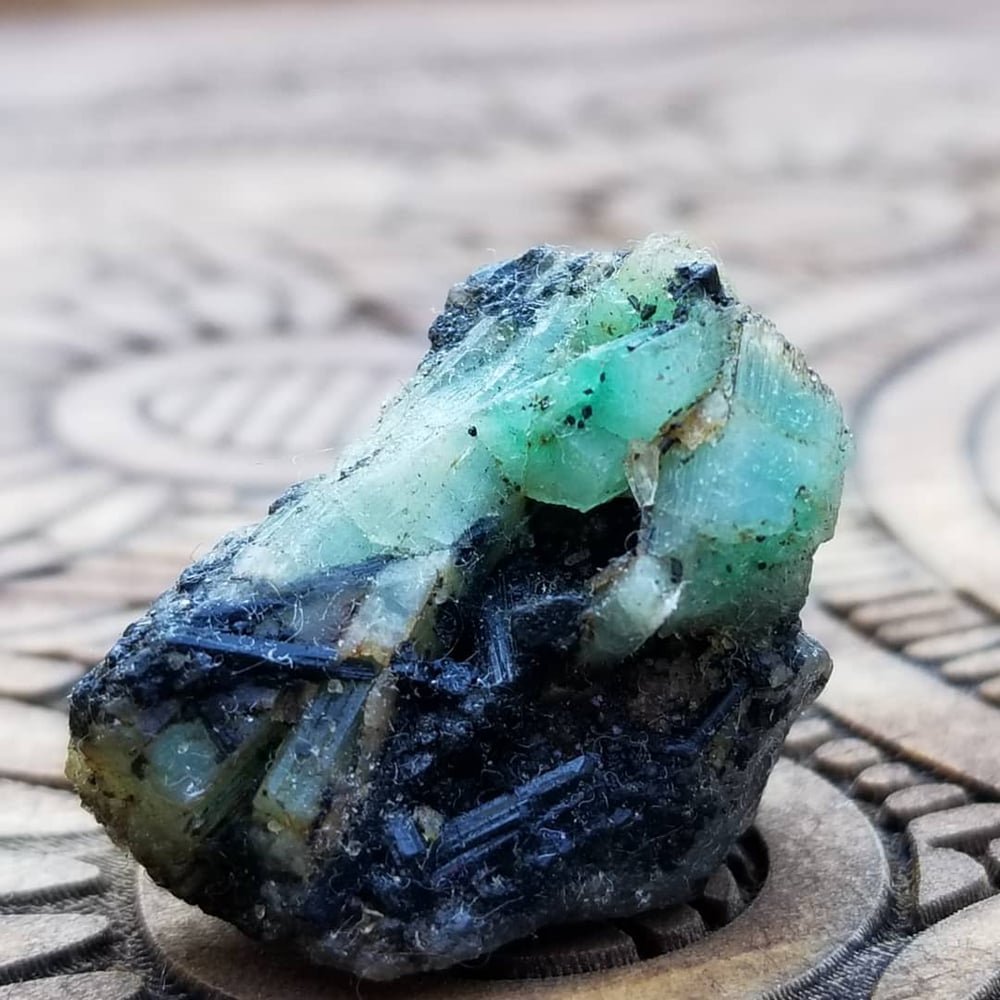 Image of Emerald with Tourmaline in Matrix
