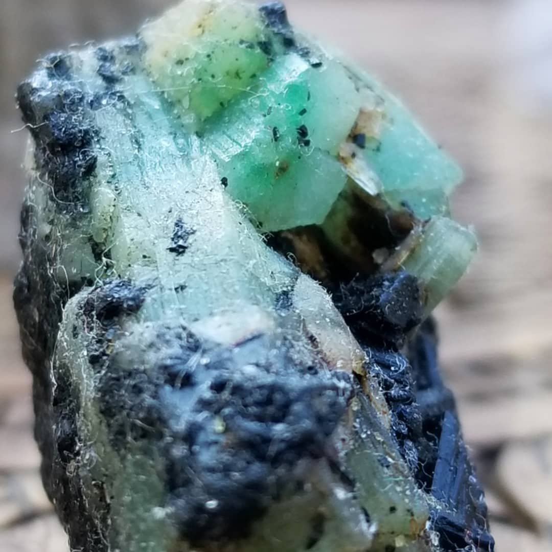 Image of Emerald with Tourmaline in Matrix