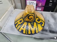Image 1 of Los Angeles Rams yellow and blue NFL straw hat